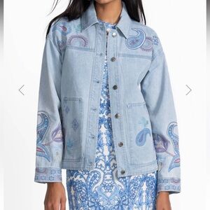 Johnny Was Trapunto Denim Chore Jacket